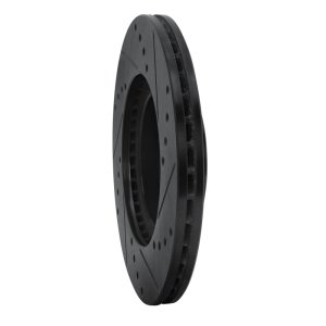 Mazda Miata Brake Rotor (1) - Front Left - R1 Concepts - Drilled & Slotted - Black - `01-`05